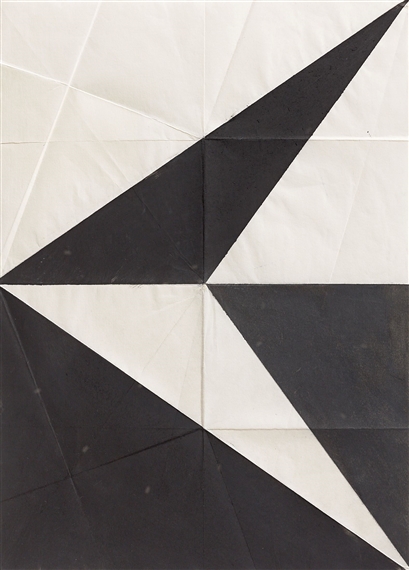 Keil nach links in Schwarz und Weiß by Hermann Glöckner, 1969/1974