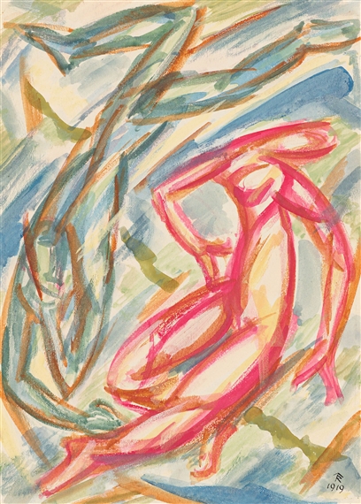 Zwei Figuren by Thomas Ring, 1919