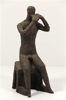 Seated Man Playing a Panpipe - Cephas Stauthamer