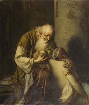 King Lear and Cordelia - Maurycy Sztencel