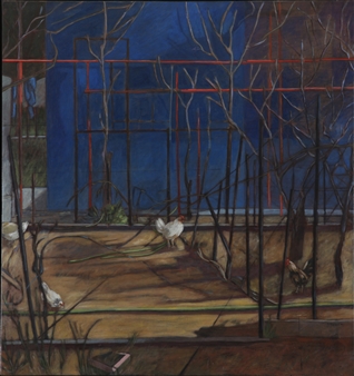 Courtyard with hen - Markos Kampanis