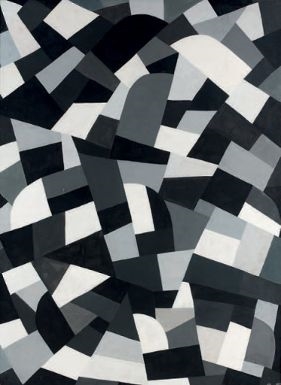 Composition abstraite en noir et blanc by Otto Freundlich, 1941