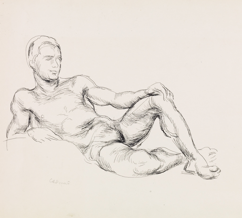 Reclining Model, Leaning on Right Arm by Paul Cadmus, 1933