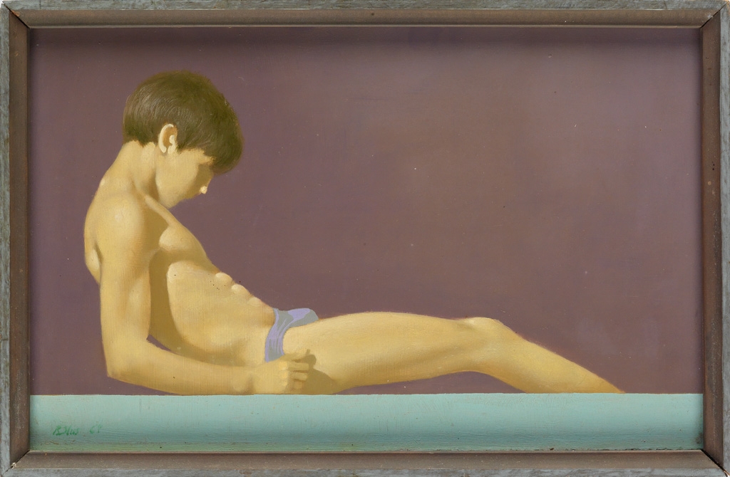 Artwork by Robert R. Bliss, Reclining Boy, Made of Oil on panel