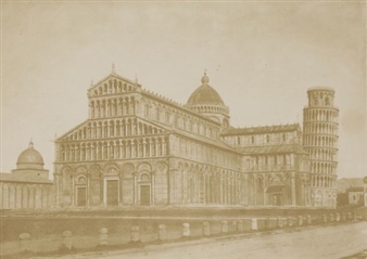L’Italie monumentale, 1851. Pise. Vue de la cathédrale et du campanile. - Eugène Piot