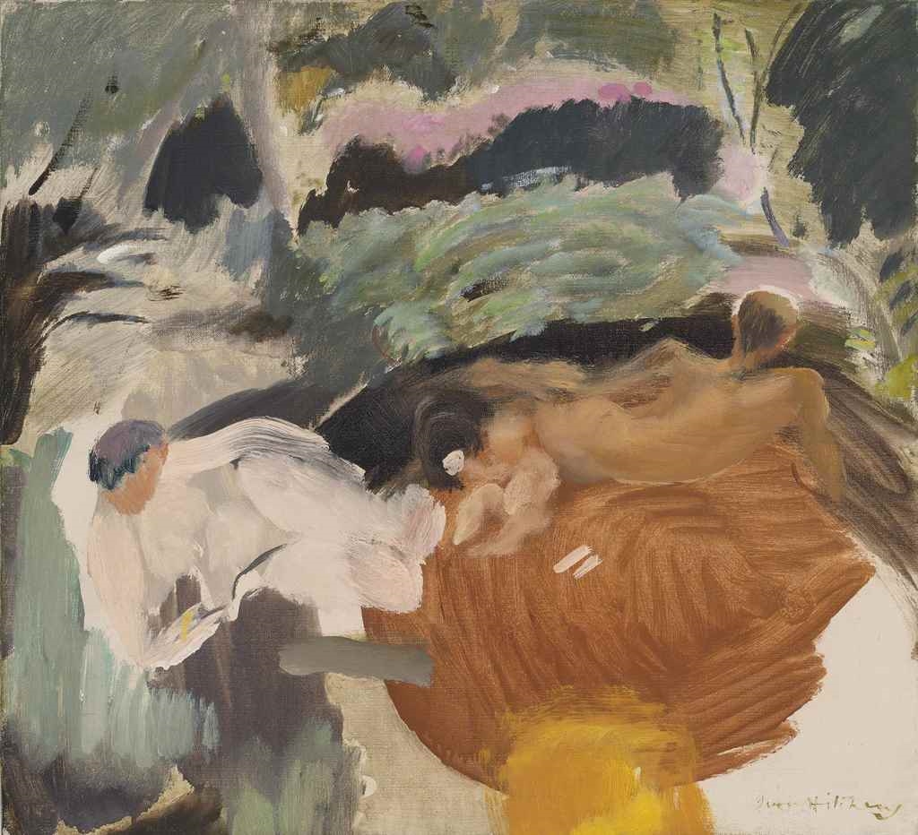 Artwork by Ivon Hitchens, Young Family, Made of oil on canvas