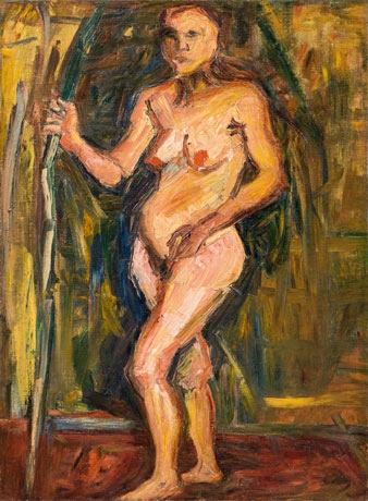Artwork by Herbert Boeckl, Standing female nude, Made of Oil on canvas