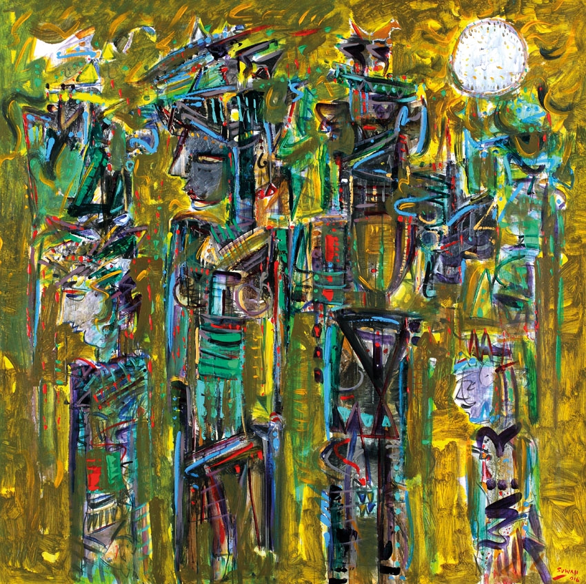 Artwork by Suwaji, Ceremony, Made of oil on canvas