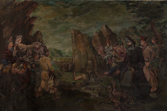 The Legend of the Founding of Tbilisi by Lado Davidovich Gudiashvili , Circa late 1940s
