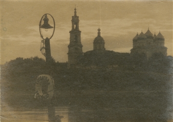 Pokrovsky Cathedral in the Town of Kimry by Night - Leonid Shokin