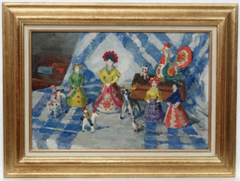 Dymkovo toys , Still life of Russian dolls and toys - Maria Alekseevna Klechar-Smokhvalova 