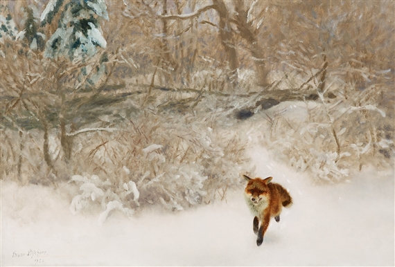 Fox in a winter landscape by Bruno Liljefors, 1926