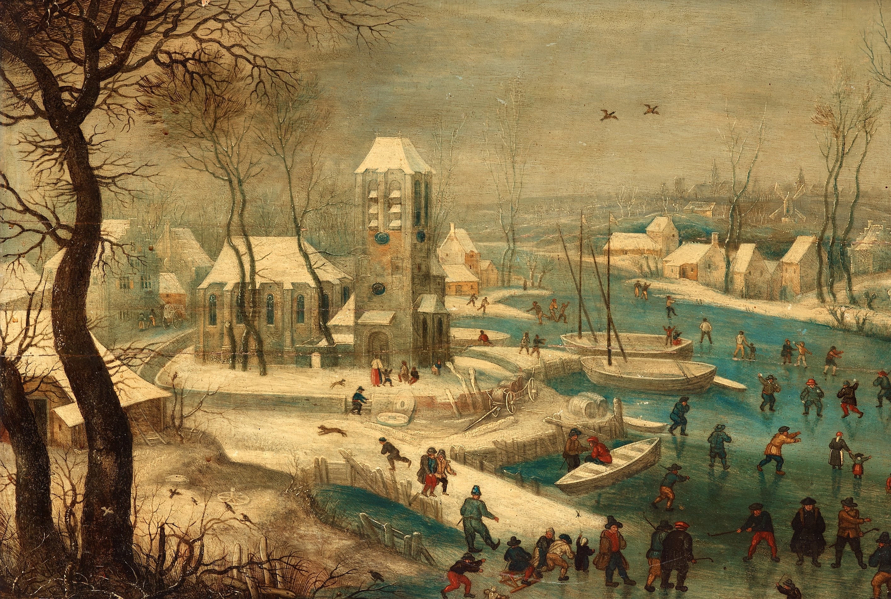 Winter Landscape with Skaters by Pieter Brueghel the Elder
