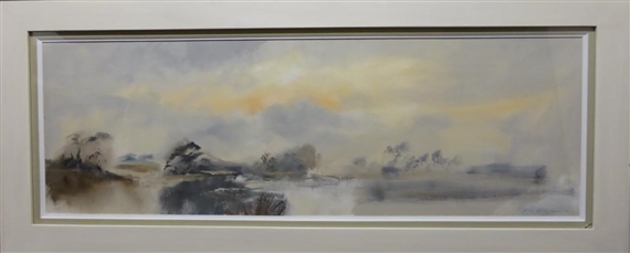 Evening Marshland, Petworth, Sussex by John Hitchens, 1969