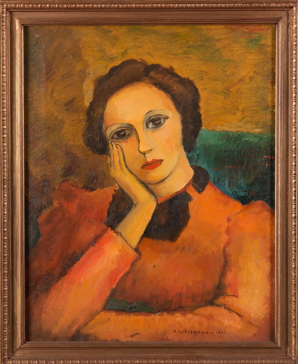 Artwork by Reuben Lieberman, PORTRAIT OF GERTRUDE KATZ, Made of oil on canvas