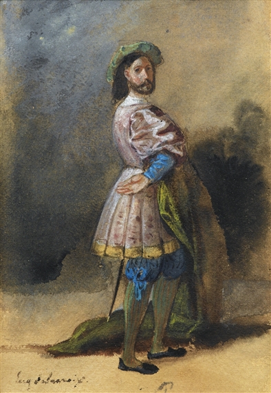 SEIGNEUR À LA COUR DE FRANÇOIS IER by Eugène Delacroix
