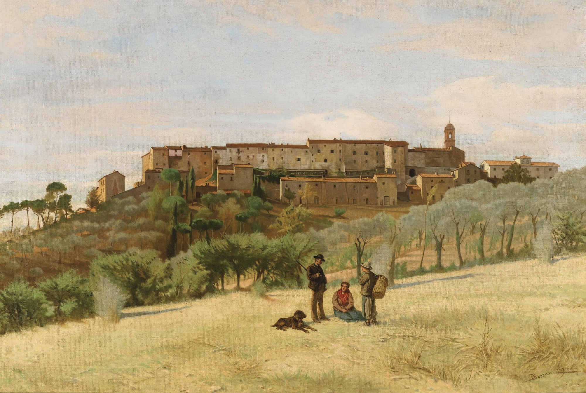 VILLAGE TOSCAN by Odoardo Borrani, 1895