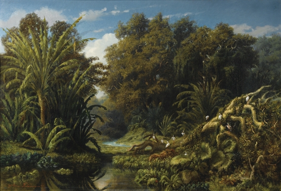 VUE D'UNE RIVIÈRE, PROBABLEMENT À MADAGASCAR by Adolphe Théodore Jules Martial Potemont