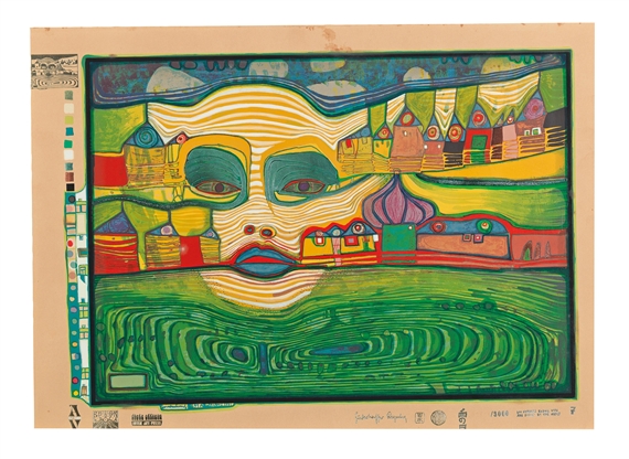 Irinaland over the Balkans by Friedensreich Hundertwasser, 1971