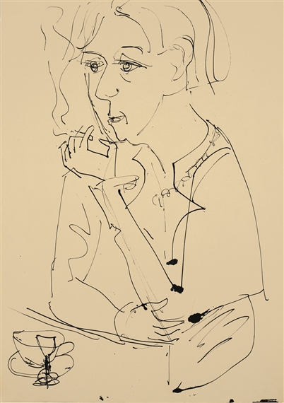 FRAU MIT ZIGARETTE (WOMAN WITH CIGARETTE) by Ernst Ludwig Kirchner, circa 1925