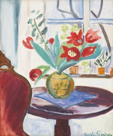 Flower Still Life with Tulips by Karin Parrow
