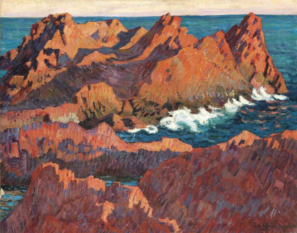 Artwork by Armand Guillaumin, L'île Besse à Agay, Made of oil on canvas