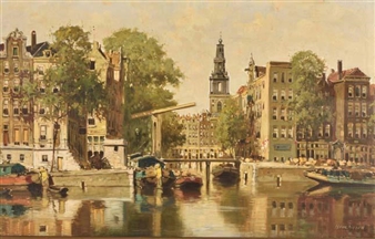 AMSTERDAM CANAL SCENE - H. Ten Hoven