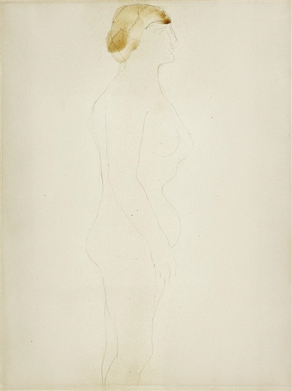 Femme nue debout de profil vers la droite by Auguste Rodin, circa 1896
