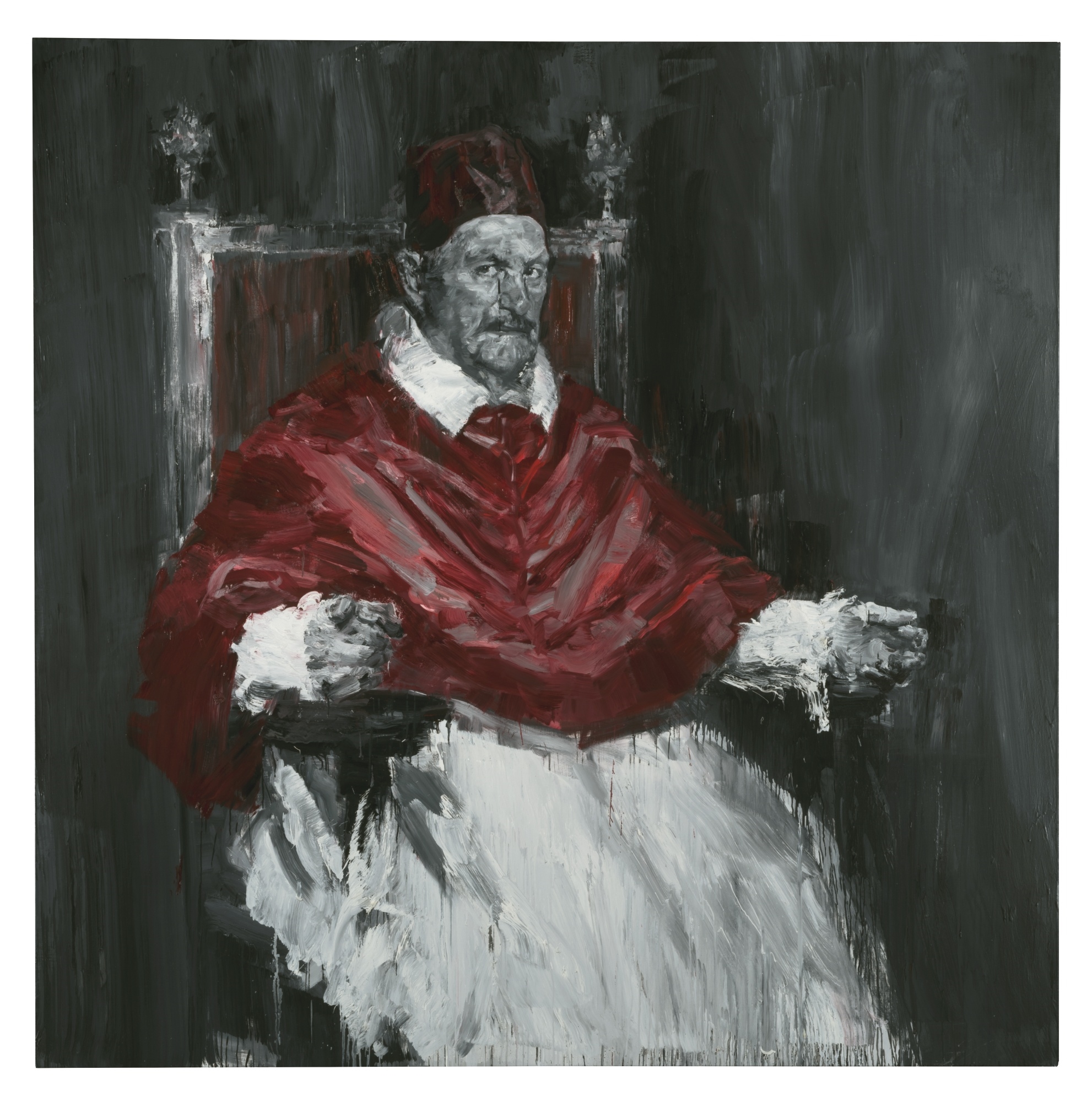 Artwork by Yan Pei Ming, PAPE INNOCENT X NO.7, Made of oil on canvas