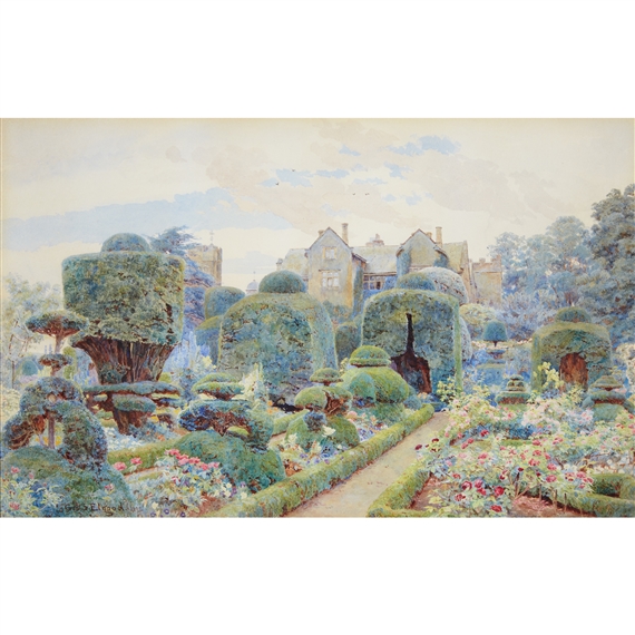 George Samuel Elgood | View of garden (1896) | MutualArt