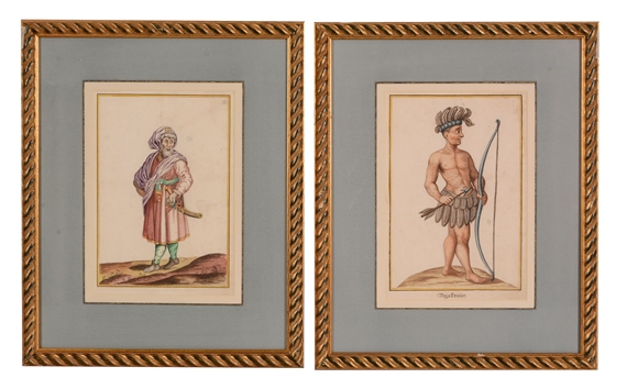 10 Works: Figures in (National) Costumes by German School, 18th Century, 18th century