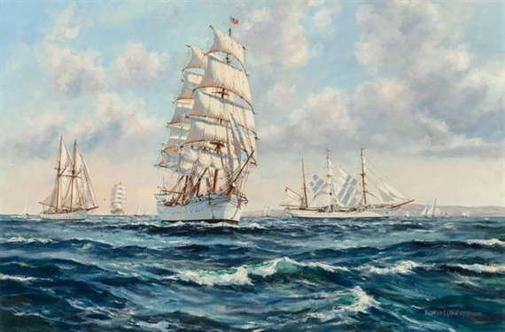 Off Bermuda, Tall Ships Race by Eldred Clark Johnson, 1976