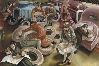 The Garage - Stanley Spencer