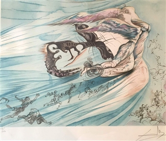 Salvador Dalí | Salvador Dali ANGEL / LINCOLN Lithograph (1974