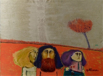 Three figures in a landscape - Maria Tourou