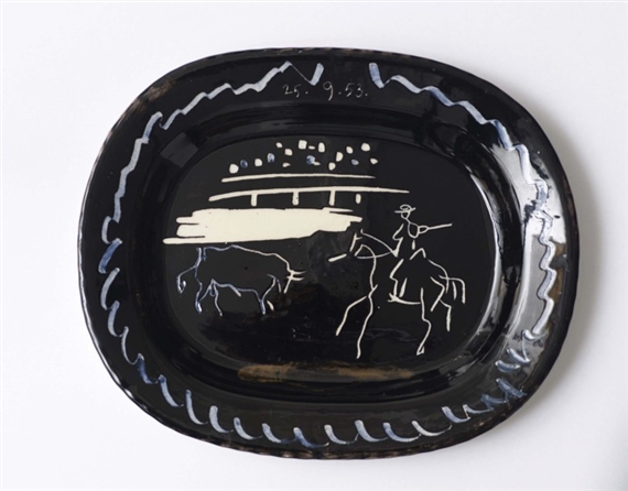 Corrida Sur Fond Noir by Pablo Picasso, 25/09/1953