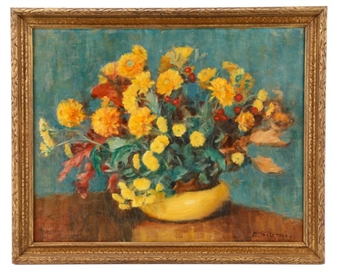 Yellow Bowl with Flowers - Emma Benedikta Siboni