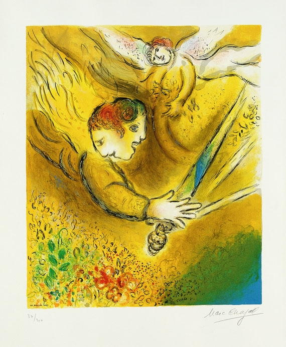 Artwork by Marc Chagall, Der Engel des Gerichts, Made of lithograph in colours