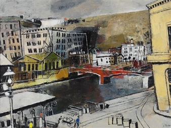 Vorstadt Mit Roter Brücke - Xaver Fuhr