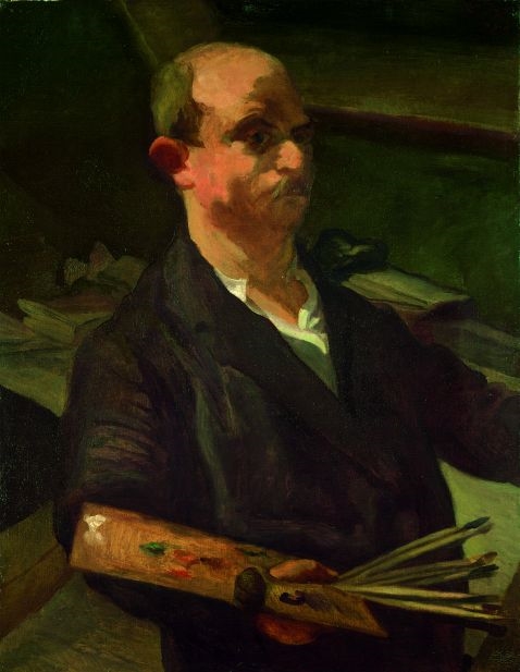 Selbstporträt an der Staffelei by Ludwig Meidner, 1928