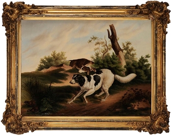 Pointers Flushing Grouse - H. Moen