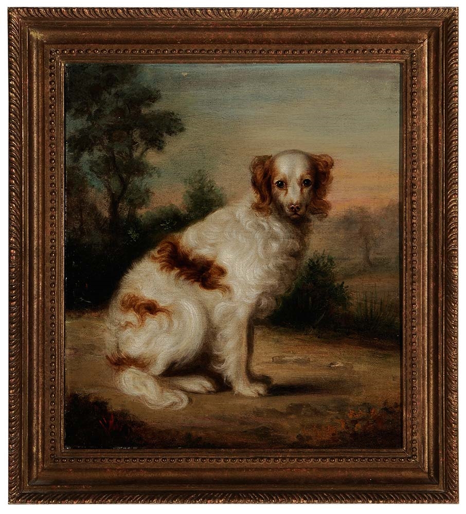 Portrait of a Spaniel in a Landscape by George Stubbs