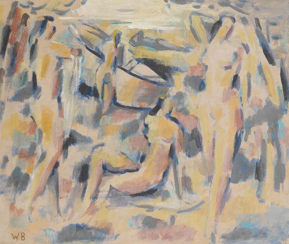 Badende am See by Willi Baumeister, 1940