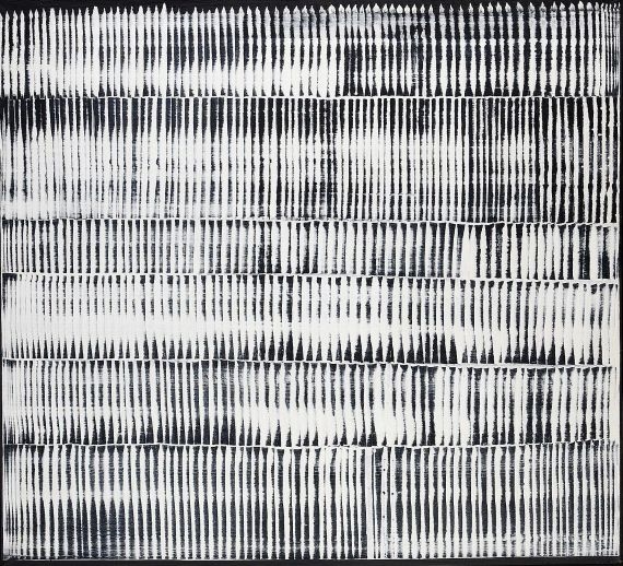 Ohne Titel (Dynamische Struktur Weiß auf Schwarz)