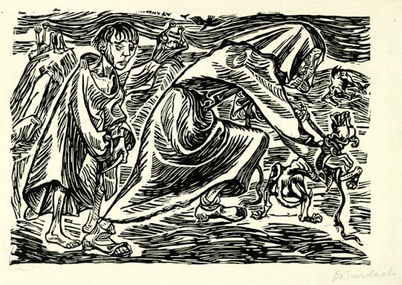 Hundefängerin by Ernst Barlach, 1919