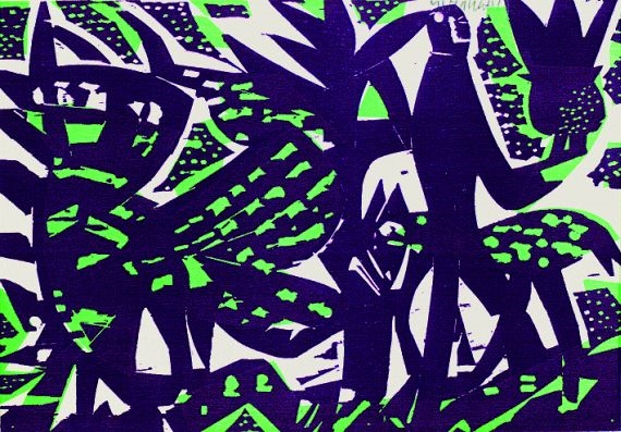 3 Bll.: Ostergruß 1960. Bileam I. Für die Werkmann - Stiftung der Deutschen Drucker