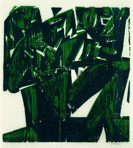 Für Rosenbach (Gratulation) by HAP  Grieshaber, 1970