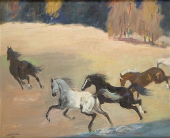 Konie w galopie - Jozef Korolkiewicz