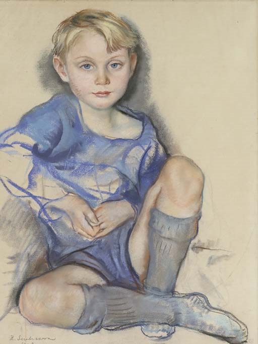 Portrait of Dick Hunter, son of Ekaterina Cavos-Hunter by Zinaida Yevgenyevna Serebryakova, 1928