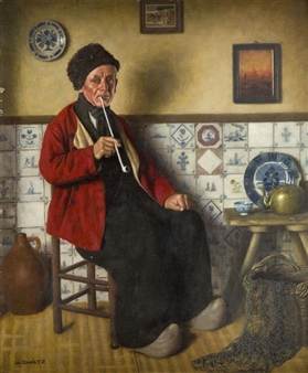 Palący fajkę - Wilhelm Gdanietz